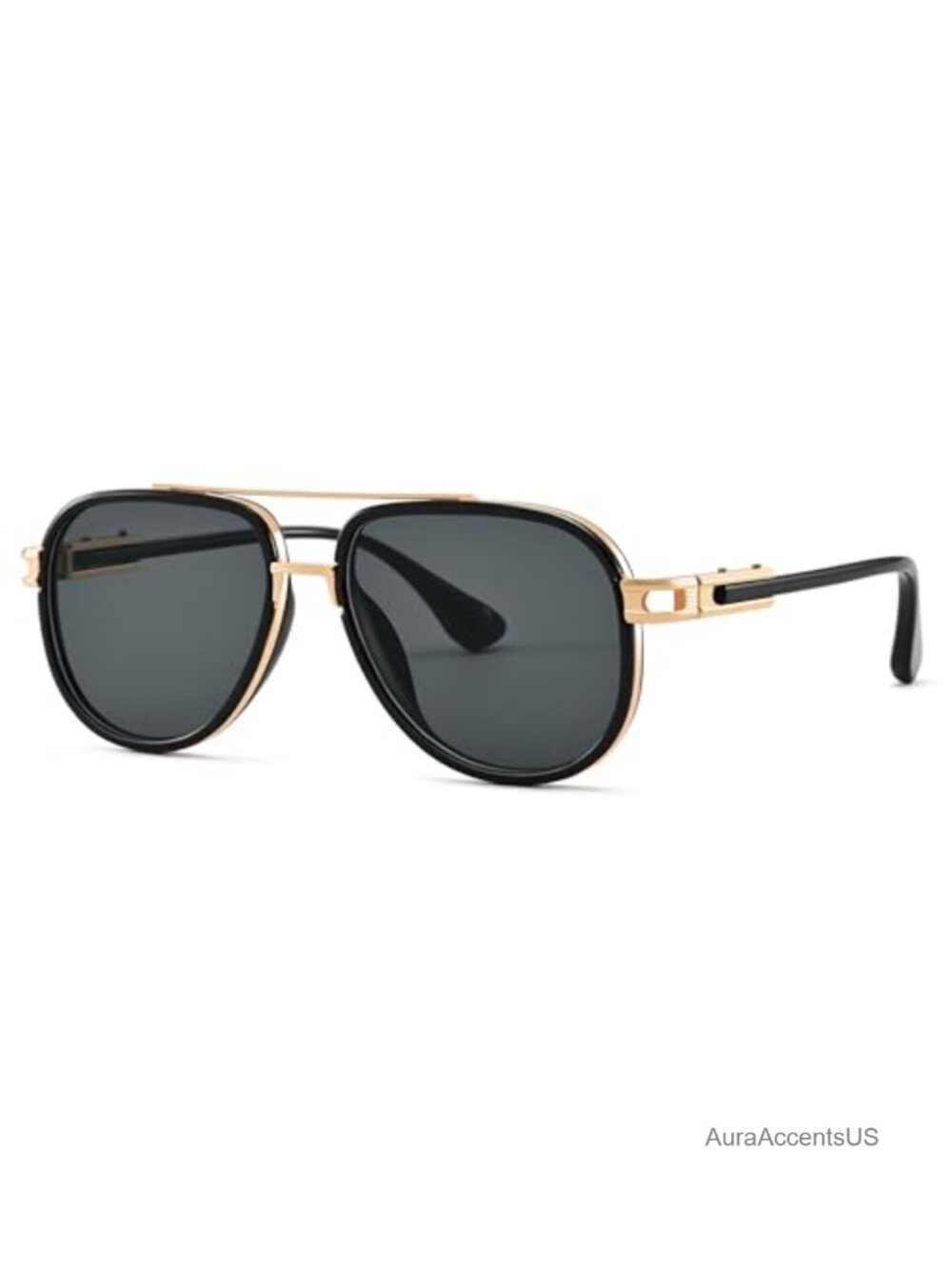Oversized Aviator Sunglasses Metal Vintage Gradient Shades UV400